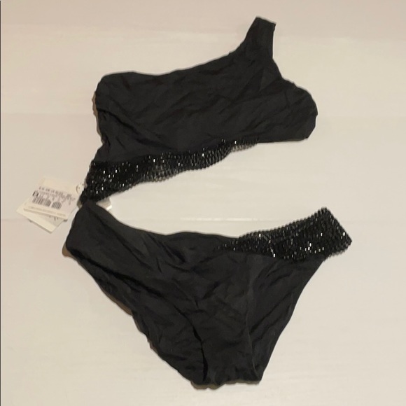 La Perla Other - La Perla Beaded Black One shoulder swimsuit sz 10